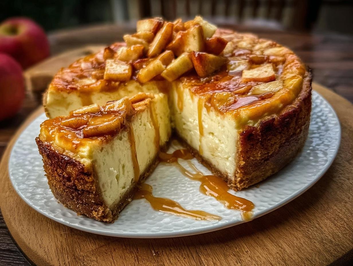 Caramel Apple Cheesecake: Delicious Fall Dessert 2 Caramel Apple Cheesecake: Delicious Fall Dessert - Caramel Apple Cheesecake - additional detail