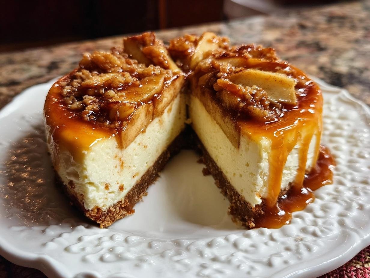 Caramel Apple Cheesecake: Delicious Fall Dessert 3 Caramel Apple Cheesecake: Delicious Fall Dessert - Caramel Apple Cheesecake - additional detail