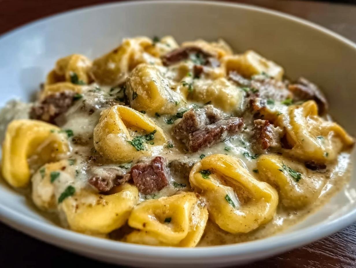 Cheesesteak Tortellini Rich Provolone: 1 Amazing Dish 2 Cheesesteak Tortellini Rich Provolone: 1 Amazing Dish - Cheesesteak Tortellini Rich Provolone - additional detail