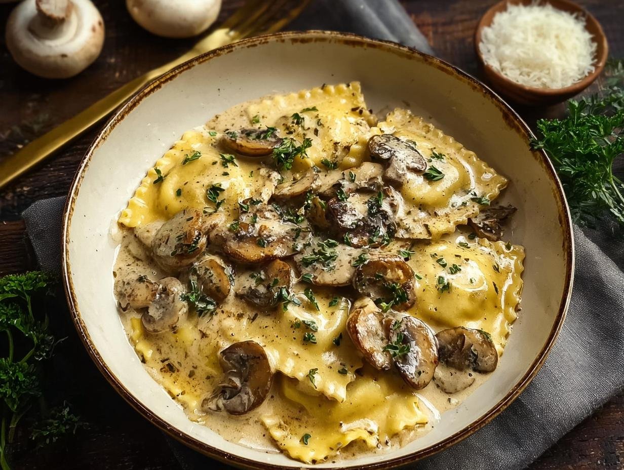 Rich Mushroom Ravioli Sauce: 1 Easy Recipe - Mushroom Ravioli Sauce - main visual representation