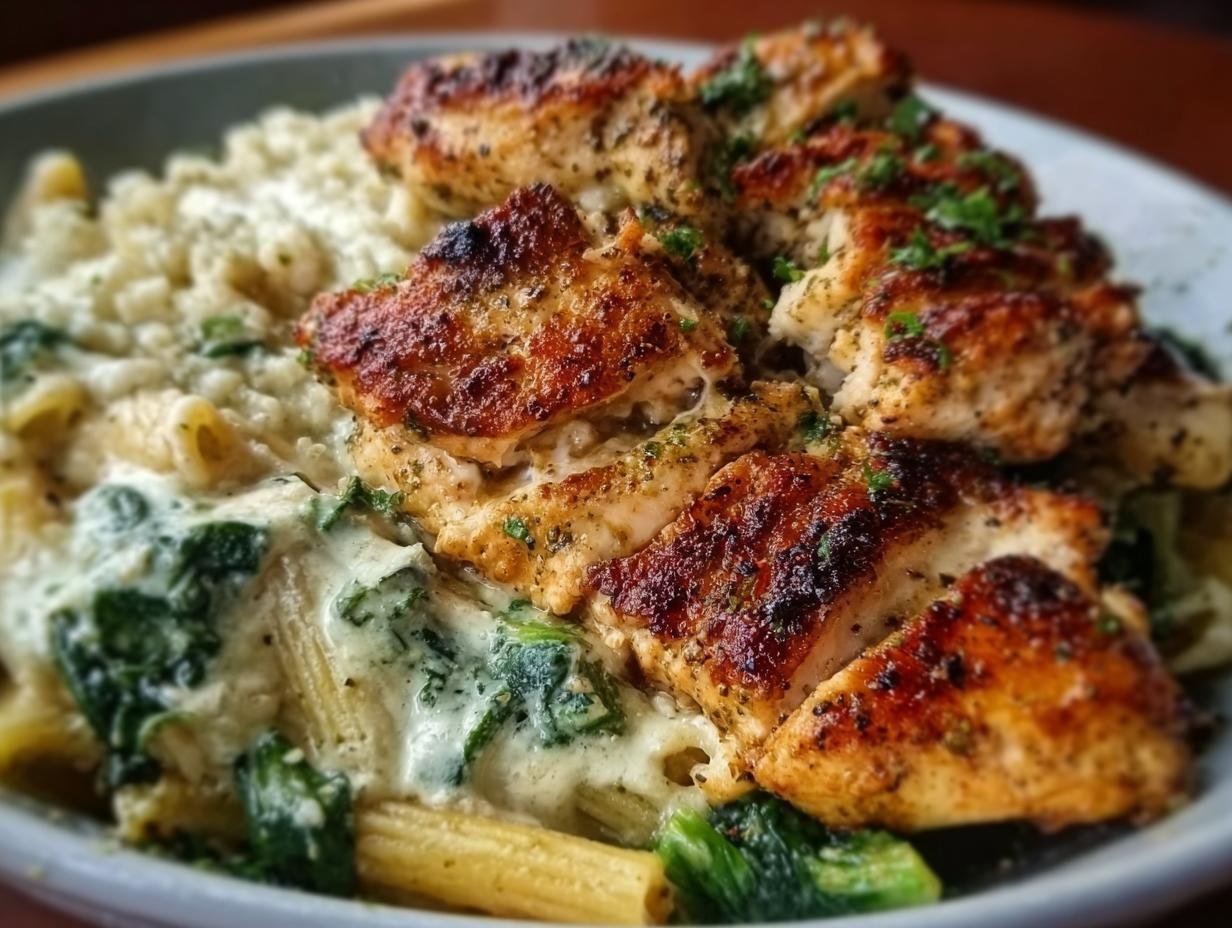 Spinach Artichoke Greek Chicken: Amazing 1-Pan Meal - Spinach Artichoke Greek Chicken - additional detail