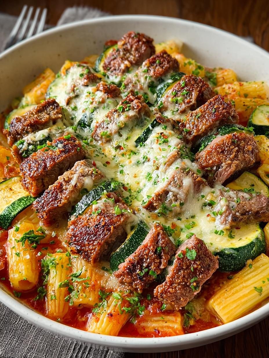 Delicious Cheesy Garlic Zucchini Steak Recipe to Savor - Cheesy Garlic Zucchini Steak - main visual representation