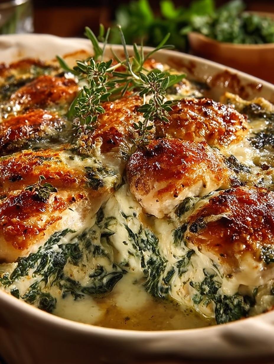 Delicious Creamy Chicken Spinach Casserole Recipe - Creamy Chicken Spinach Casserole - additional detail