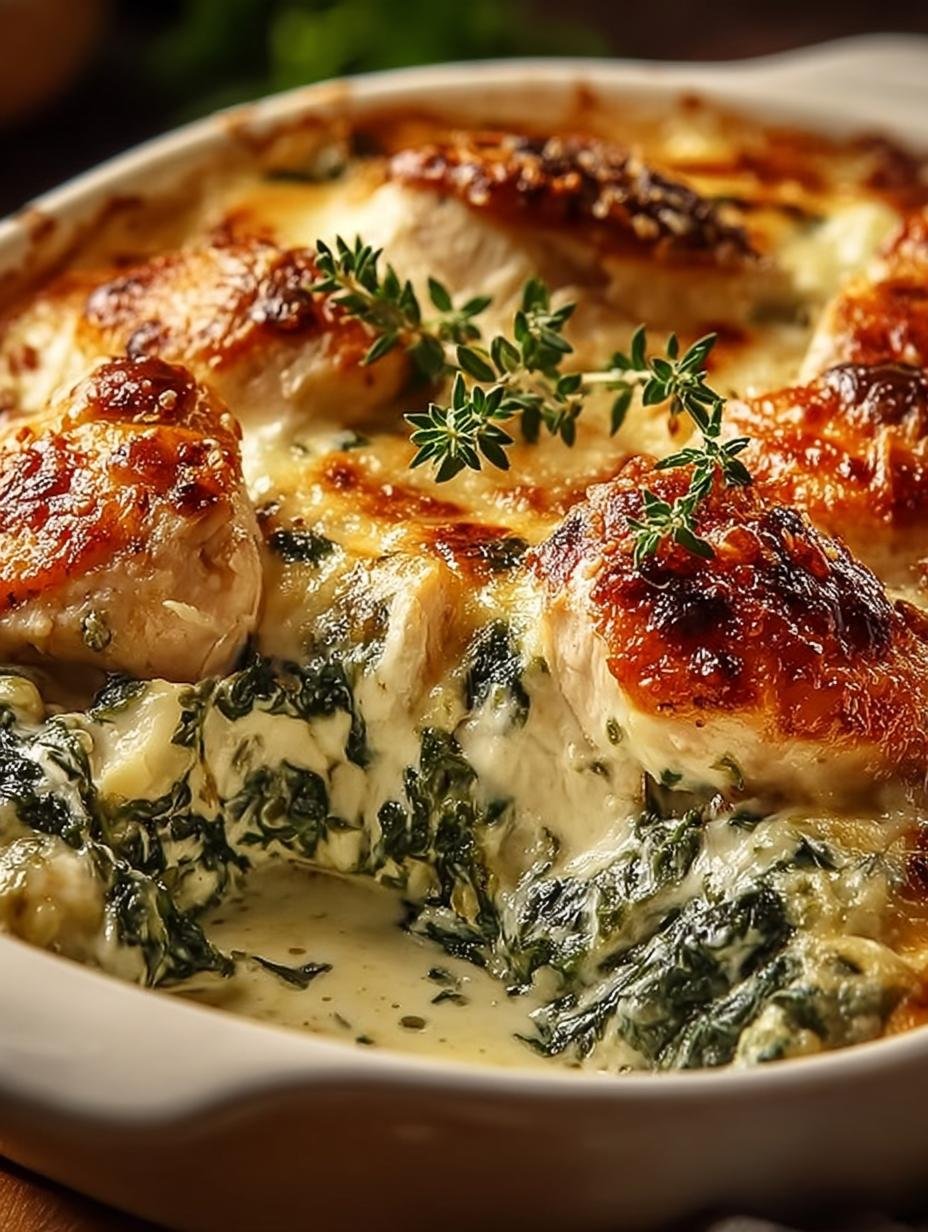 Delicious Creamy Chicken Spinach Casserole Recipe 1 Creamy Chicken Spinach Casserole