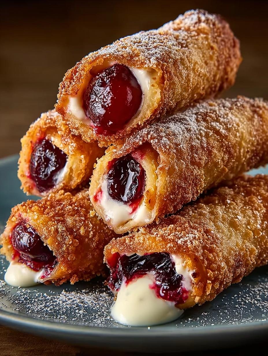 Crispy Cherry Cheesecake Egg Rolls: A Sweet Delight - Crispy Cherry Cheesecake Egg - main visual representation