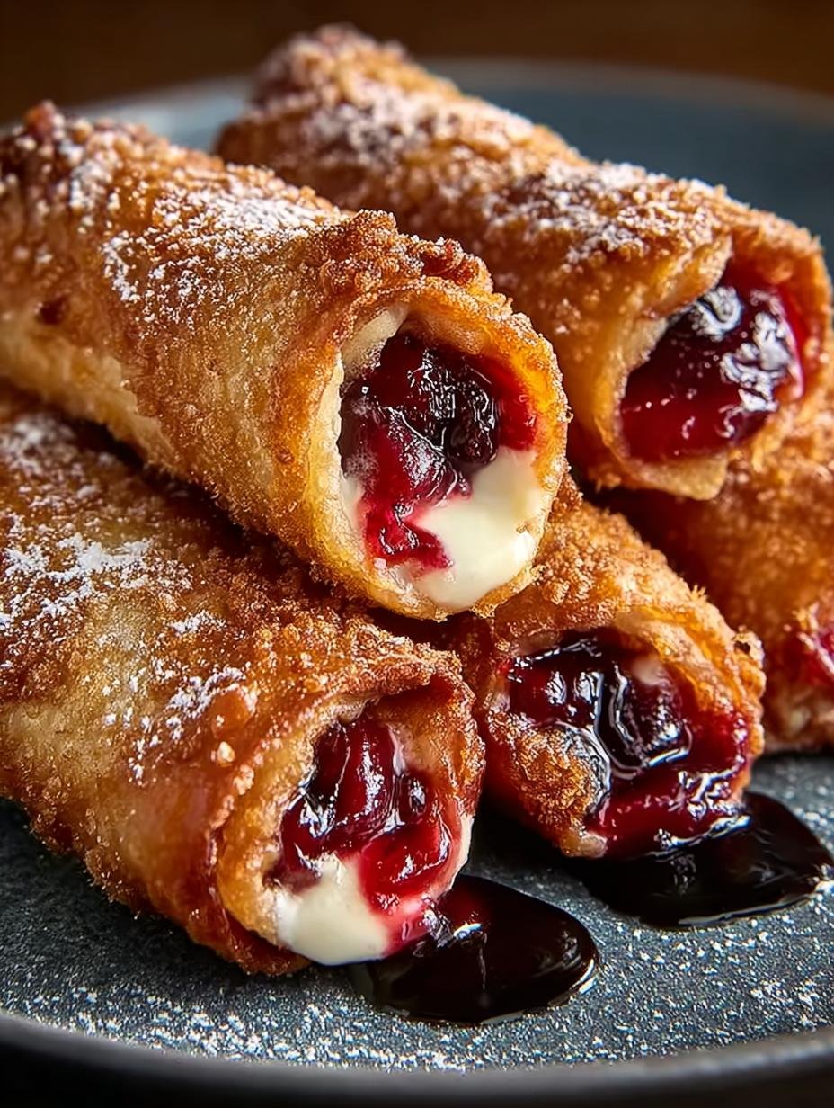 Crispy Cherry Cheesecake Egg Rolls: A Sweet Delight - Crispy Cherry Cheesecake Egg - additional detail