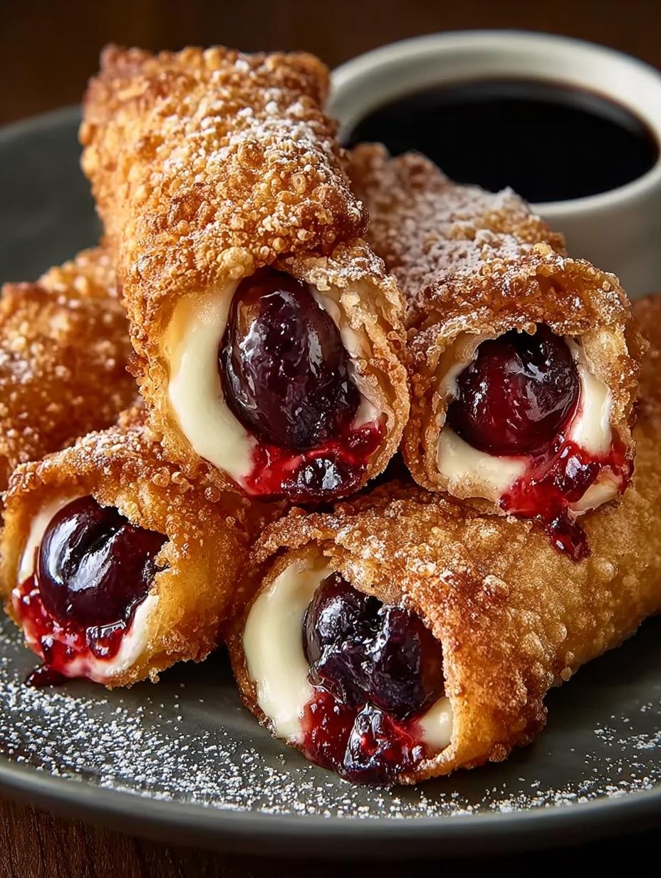 Crispy Cherry Cheesecake Egg Rolls: A Sweet Delight 1 Crispy Cherry Cheesecake Egg