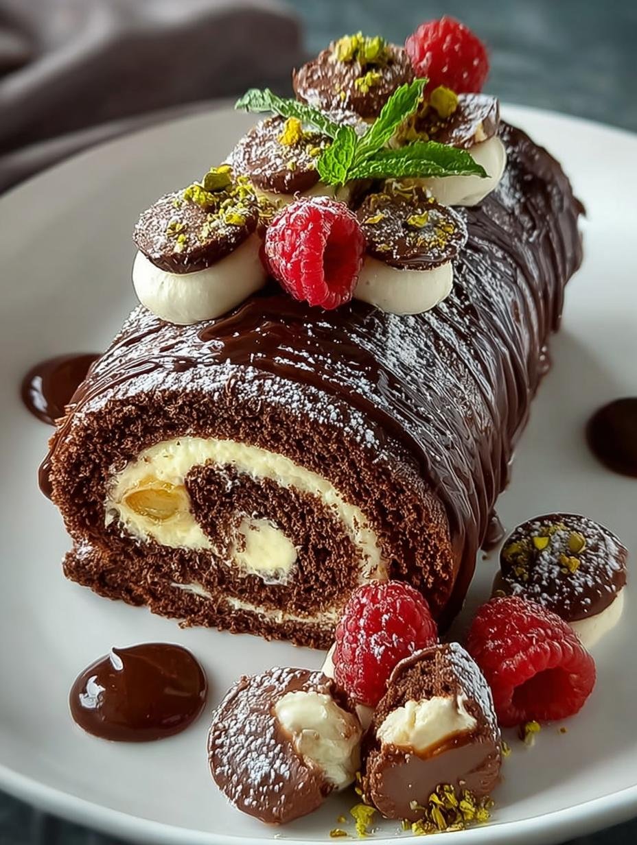 Dubai Chocolate Roll Cake