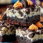 Halloween Oreo Cake Bars