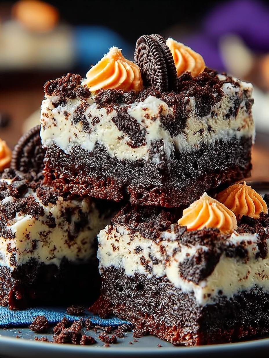 Halloween Oreo Cake Bars
