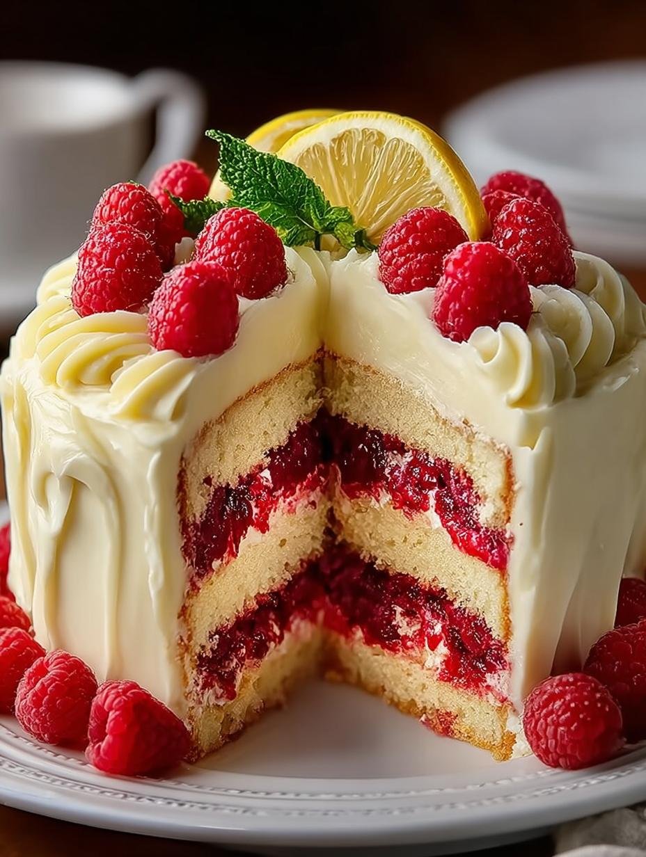 Raspberry Lemon Cake with