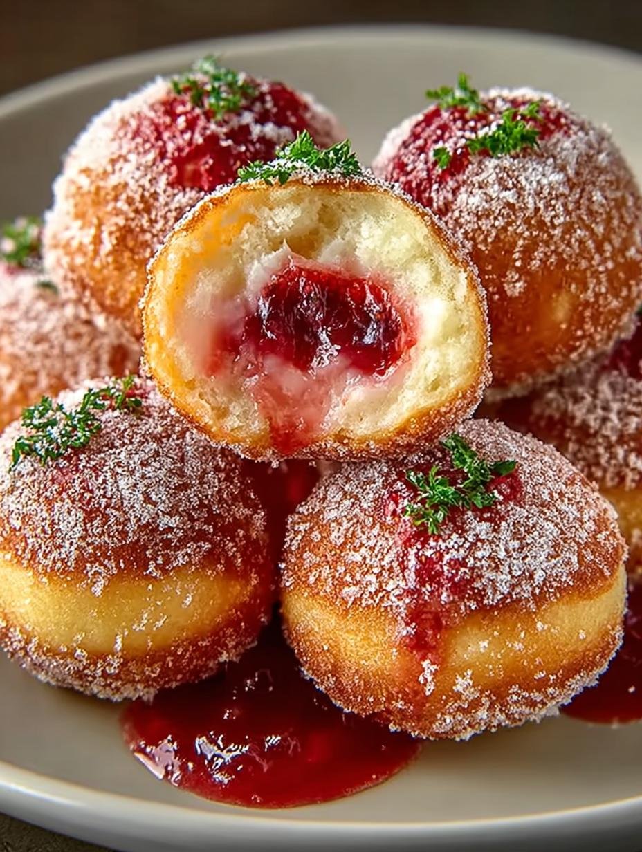 Delicious Strawberry Cheesecake Donut Holes to Try 3 Delicious Strawberry Cheesecake Donut Holes to Try - Strawberry Cheesecake Donut Holes - additional detail