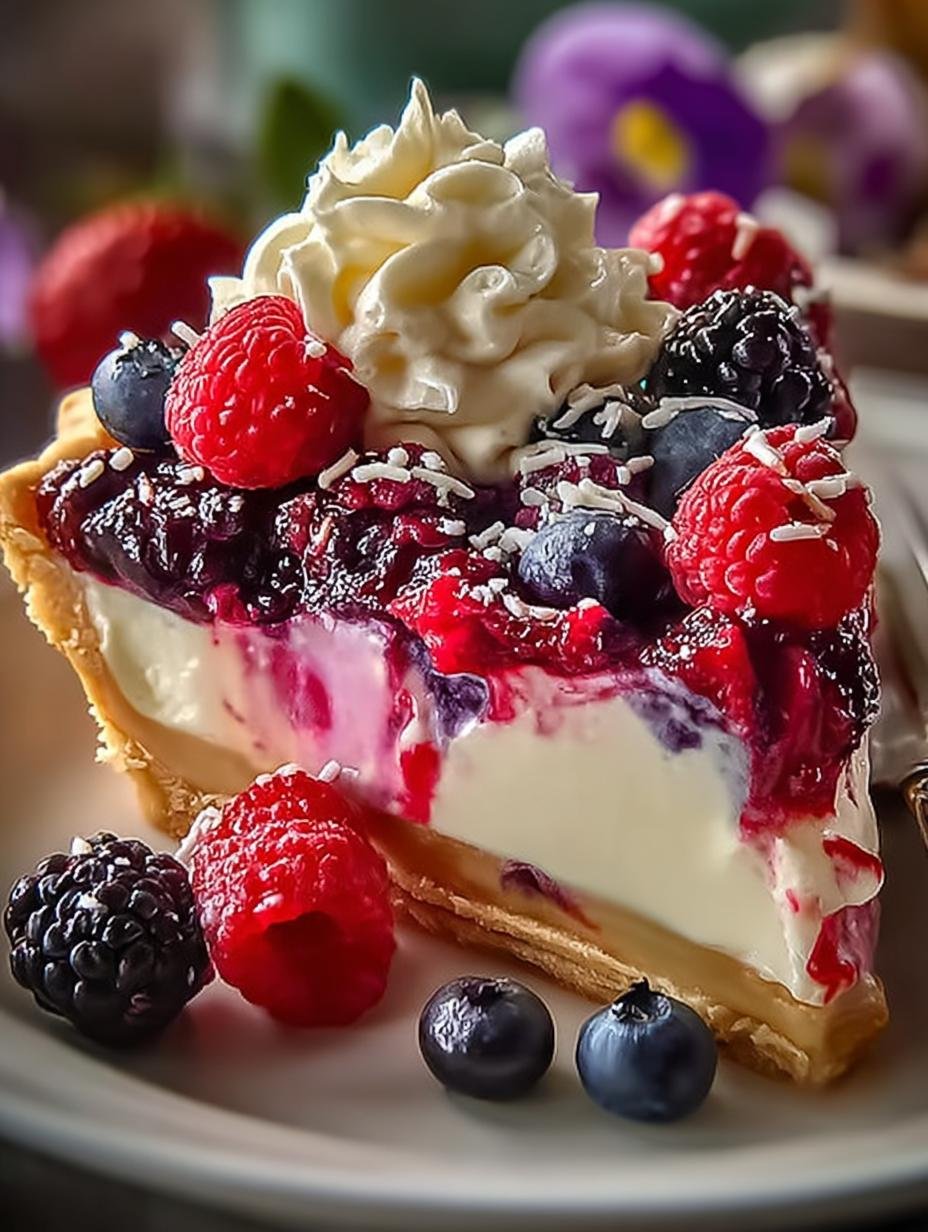 Whimsical Unicorn Berry Pie