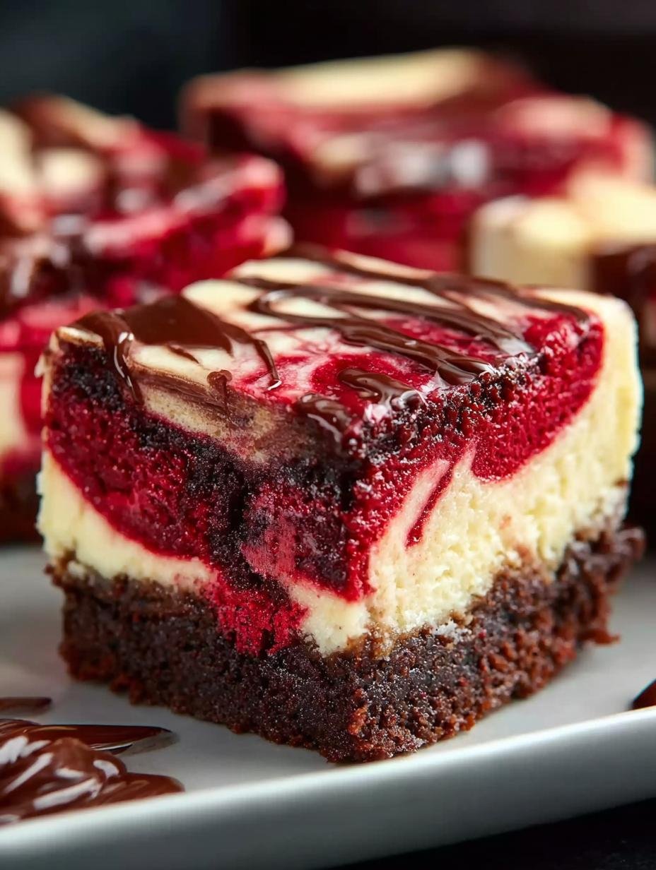 Cheesecake Swirled Red Velvet: 7-Layer Delightful Treat - Cheesecake Swirled Red Velvet - main visual representation