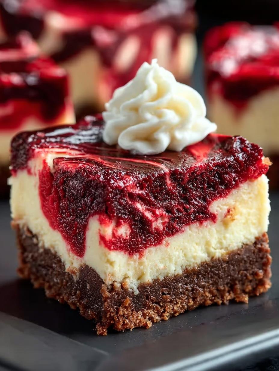 Cheesecake Swirled Red Velvet: 7-Layer Delightful Treat - Cheesecake Swirled Red Velvet - additional detail