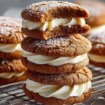 Gingerbread Crinkle Cookie Sandwiches