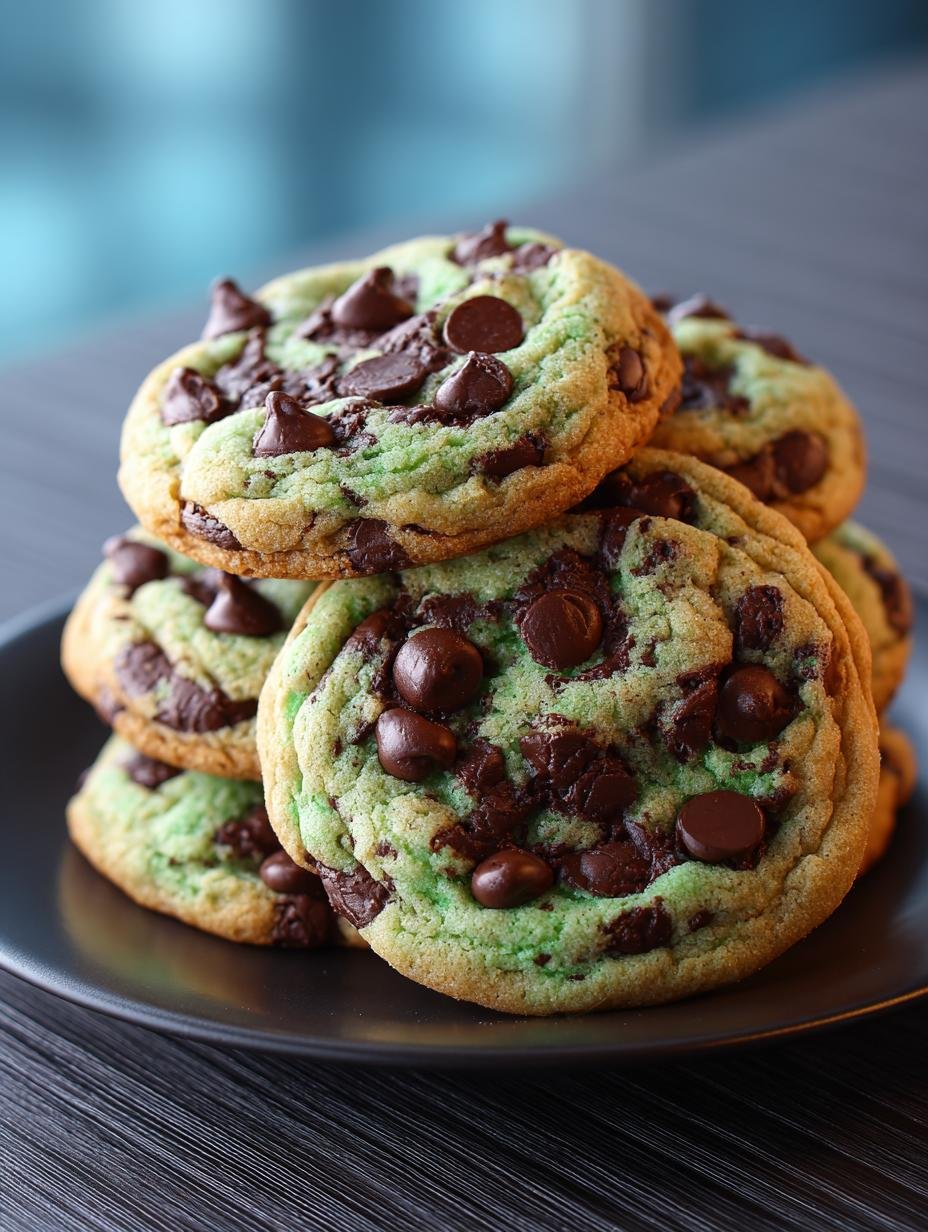 Indulge in 12 Mint Chocolate Chip Cookies Today - Mint Chocolate Chip Cookies - additional detail