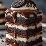 Oreo Cookie Brownie Stack