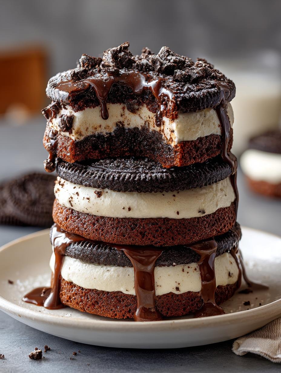 Ultimate Oreo Cookie Brownie Stack: A Decadent Delight - Oreo Cookie Brownie Stack - additional detail