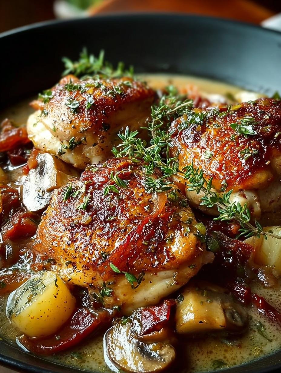 Savory Chicken Fricassee with Bacon: A Comforting Dish - Savory Chicken Fricassee with - additional detail