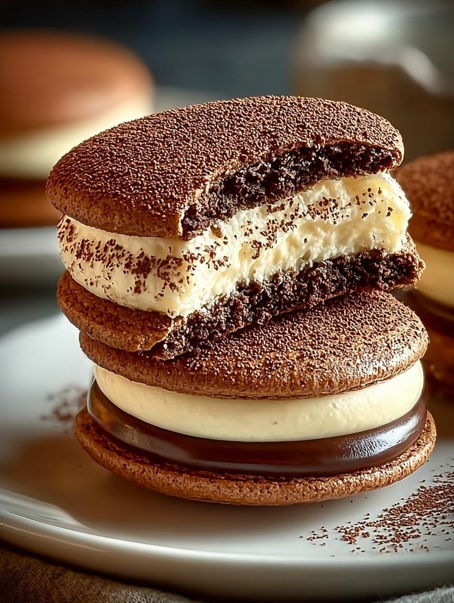 Tiramisu Sandwich Cookies: 12 Irresistible Layers of Joy - Tiramisu Sandwich Cookies - main visual representation