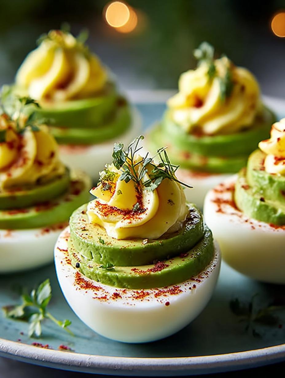 Irresistible Avocado Deviled Eggs for Your Next Party - Avocado Deviled Eggs - additional detail