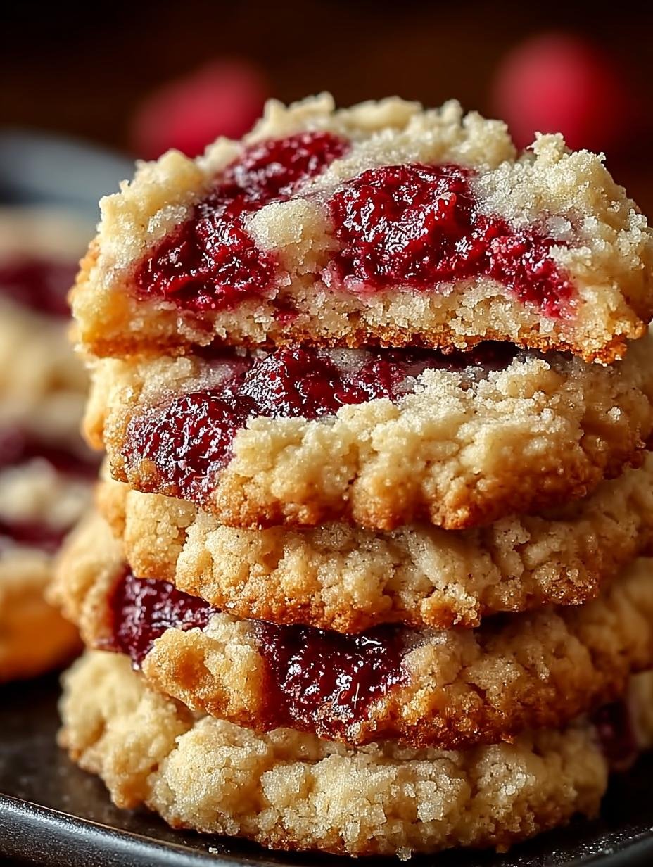 Buttery Raspberry Crumble Cookies