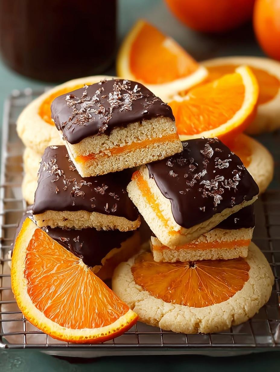 Irresistible Chocolate Dipped Orange Shortbread Cookies - Chocolate Dipped Orange Shortbread - additional detail