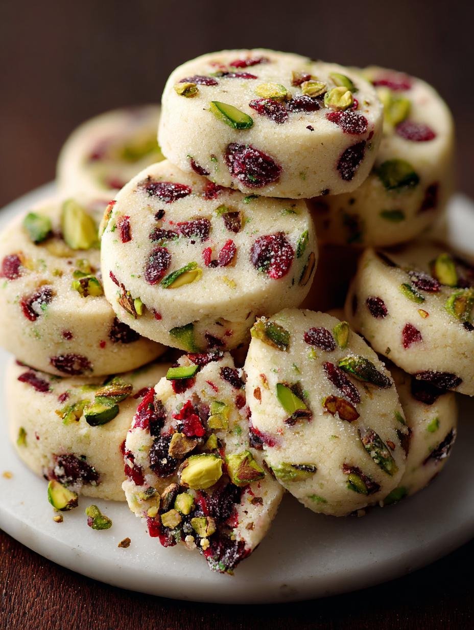 Delightful Cranberry Pistachio Shortbread Cookies Recipe - Cranberry Pistachio Shortbread Cookies - main visual representation