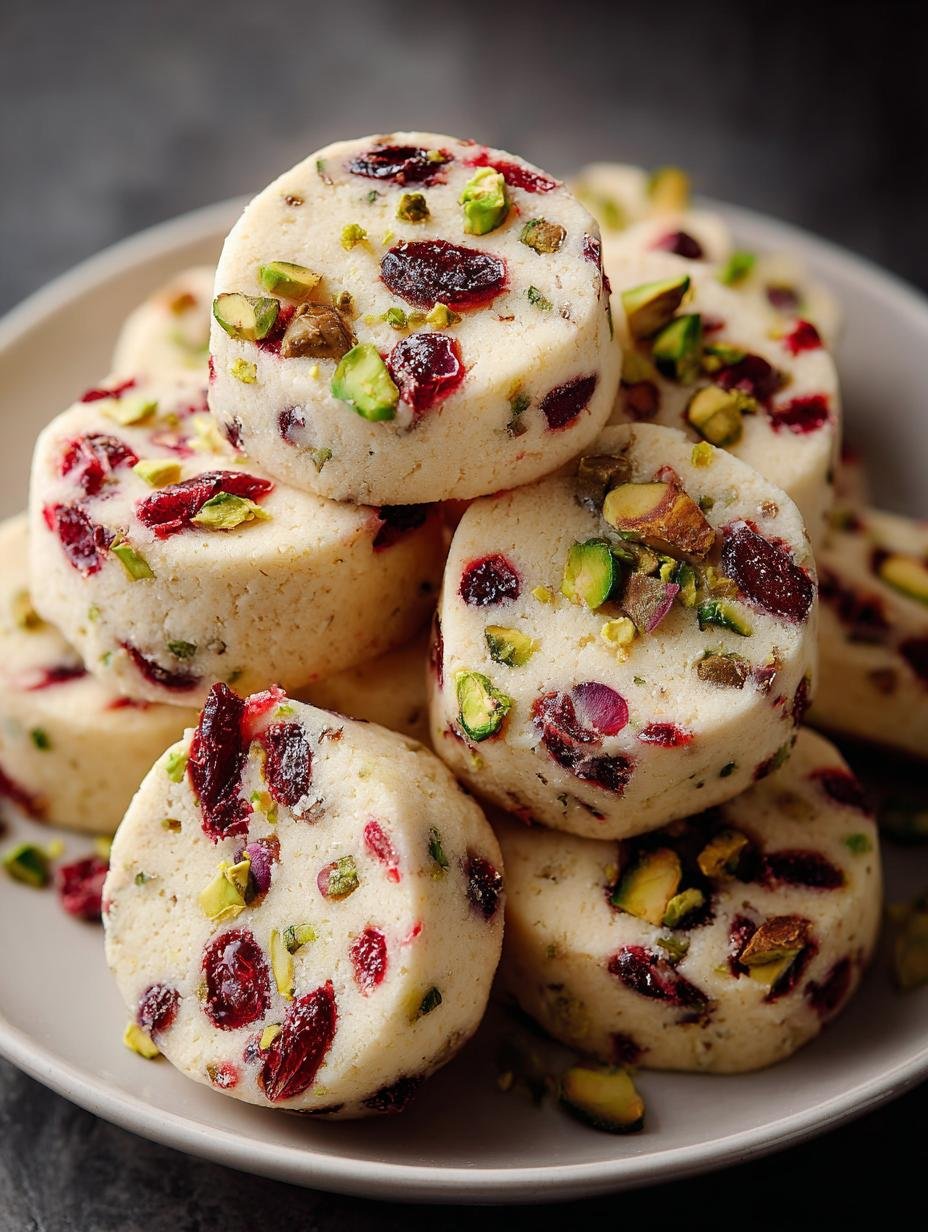 Delightful Cranberry Pistachio Shortbread Cookies Recipe - Cranberry Pistachio Shortbread Cookies - additional detail