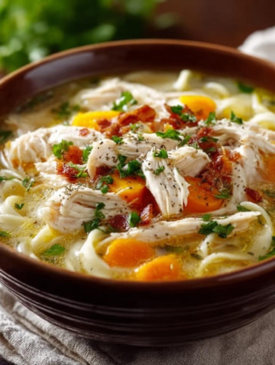 Delicious Crack Chicken Noodle Soup Recipe for Comfort - Crack Chicken Noodle Soup - main visual representation