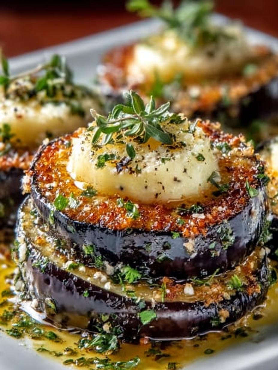 Delicious Garlic Herb Crusted Eggplant Recipe