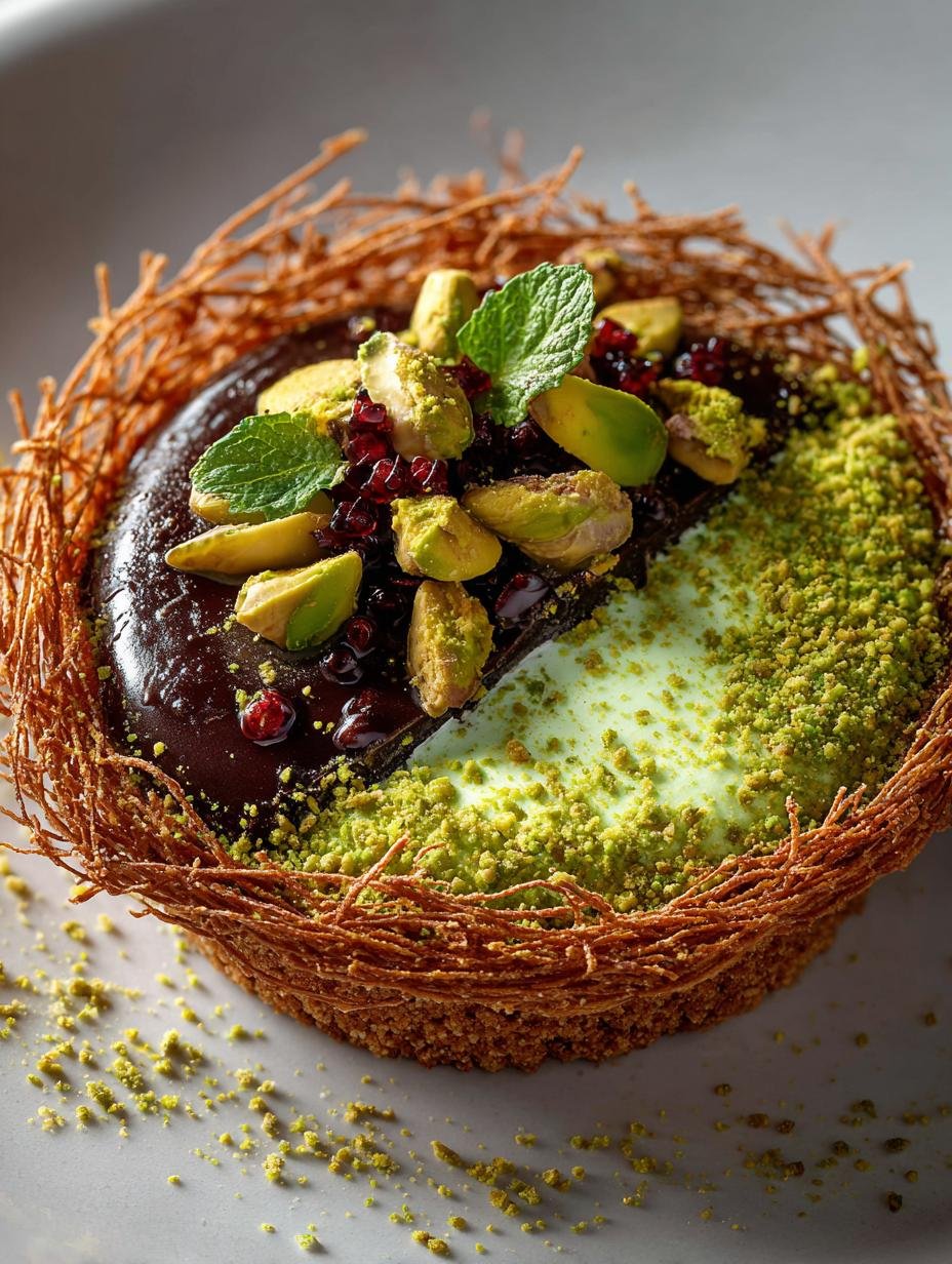 Kataifi Pistachio Chocolate Tart