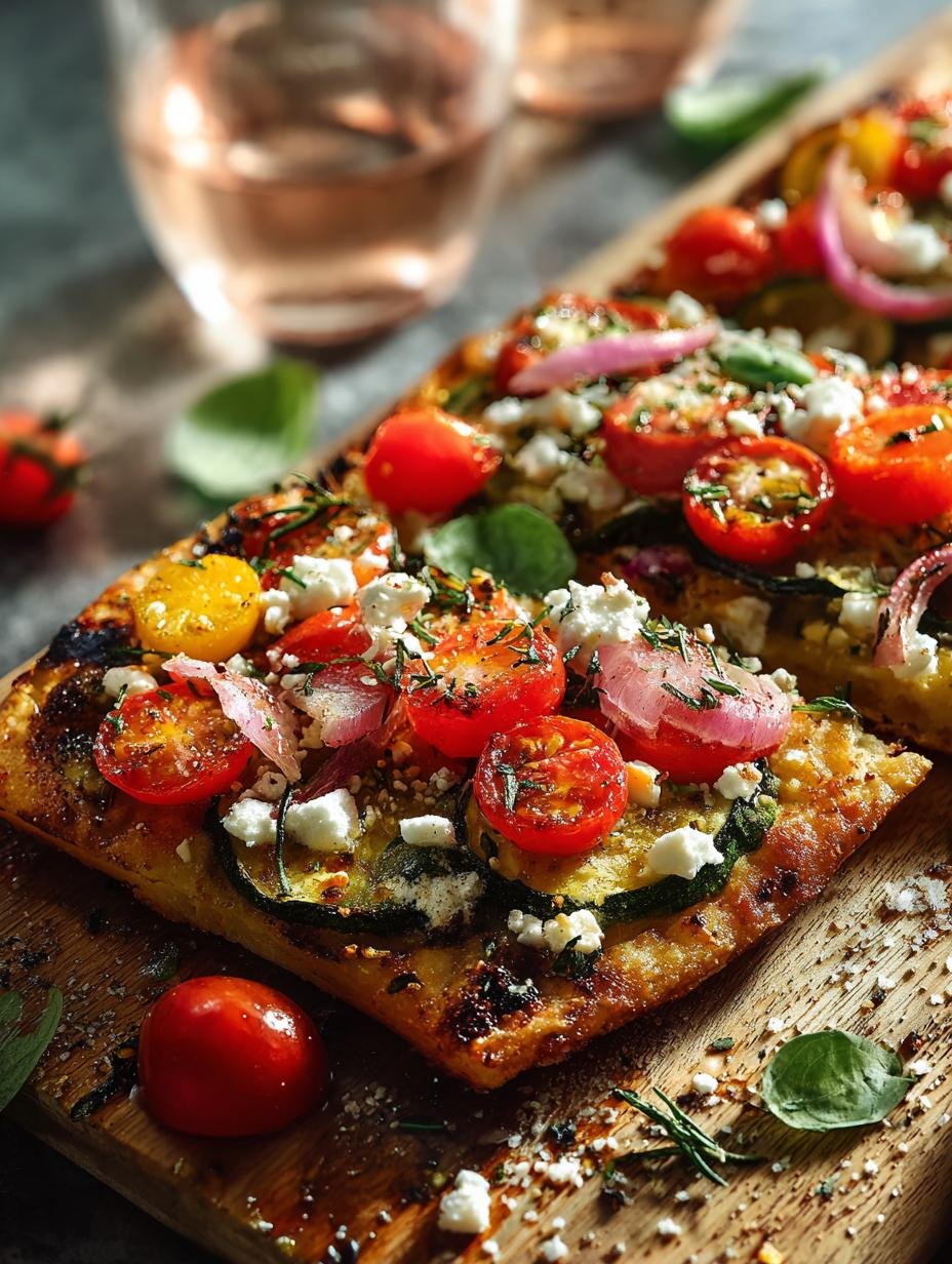 Delicious Summer Veggie Flatbread with Fresh Ingredients 3 Delicious Summer Veggie Flatbread with Fresh Ingredients - Summer Veggie Flatbread - additional detail