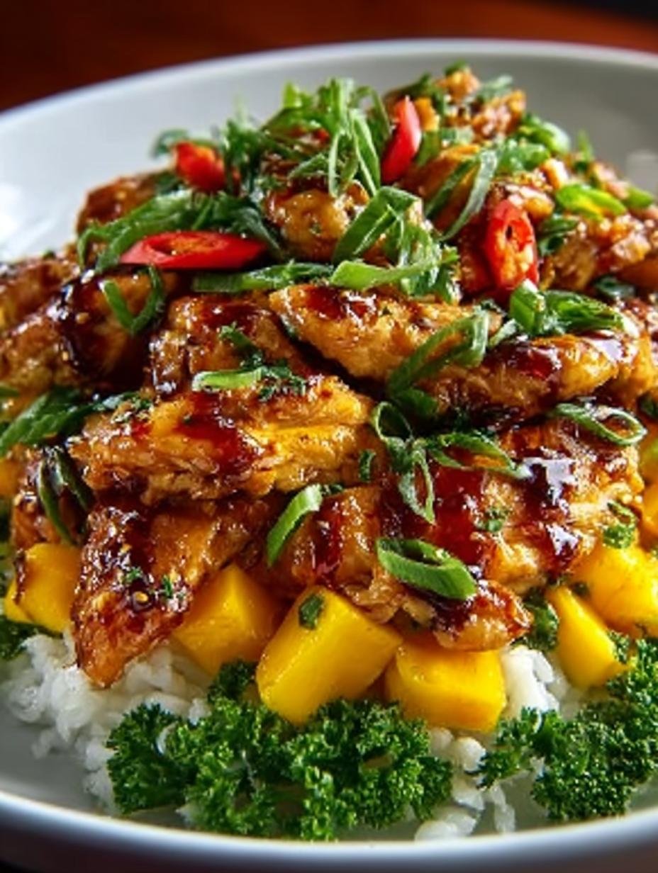 Sweet Savory Asian Mango Glazed Chicken: 7 Incredible Steps - Sweet Savory Asian Mango - additional detail
