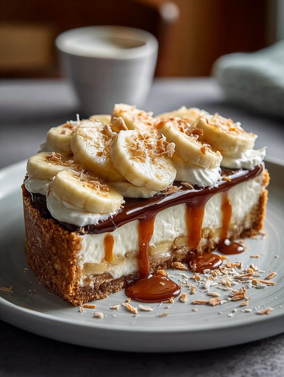 Delicious Banoffee Pie Dessert Ever with layers of dulce de leche and bananas