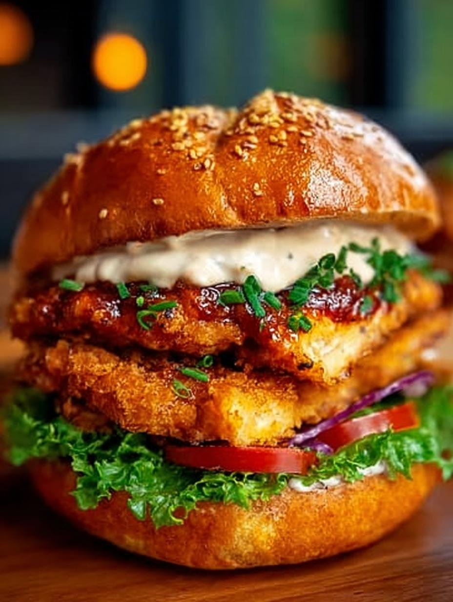 Fiery Chicken Sandwich with Rich Homemade Sauce Recipe - Fiery Chicken Sandwich with - main visual representation