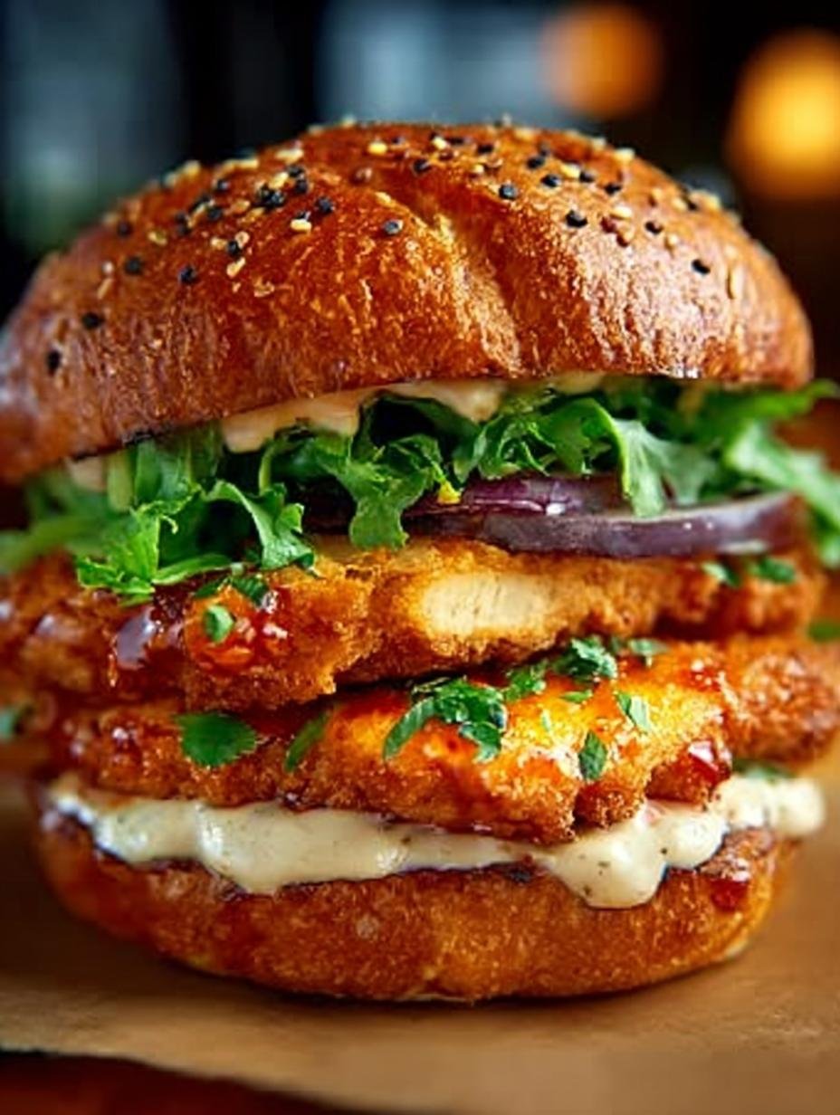 Fiery Chicken Sandwich with Rich Homemade Sauce Recipe